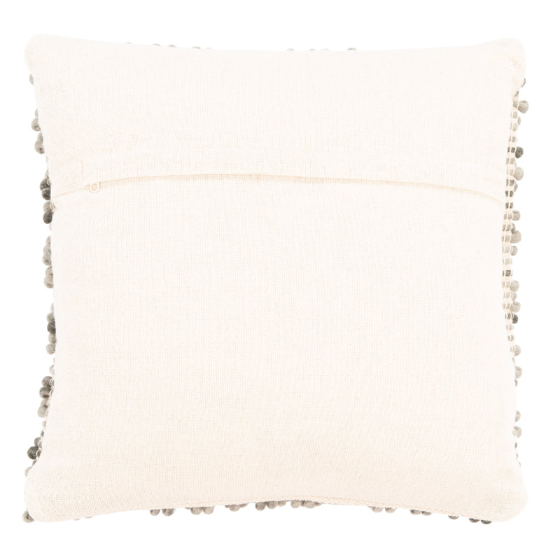 Eydie Pom-poms Cotton Reversible Throw Pillow