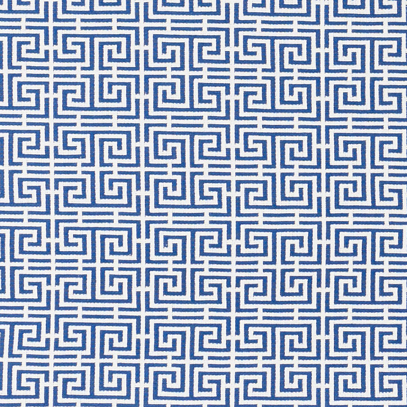 Tissu frettes Chinois, Bleu / Blanc
