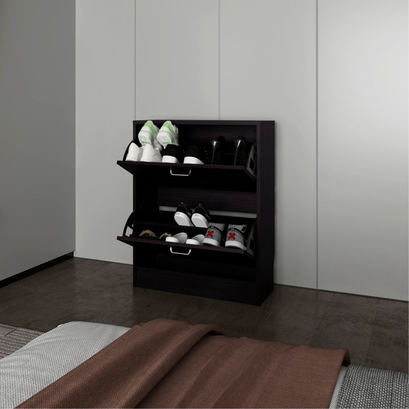Armoire à chaussures Wenge avec 2 portes basculantes, Wenge