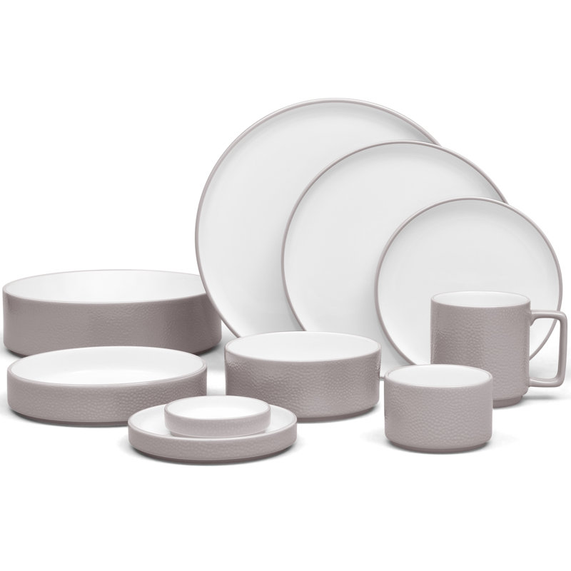 Noritake Colortex Stone Stax Dinner Plates, 9-3/4", Taupe
