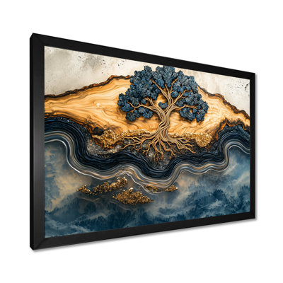 «Aqua Infinite Golden Tree Of Life III», reproduction d'art sur toile