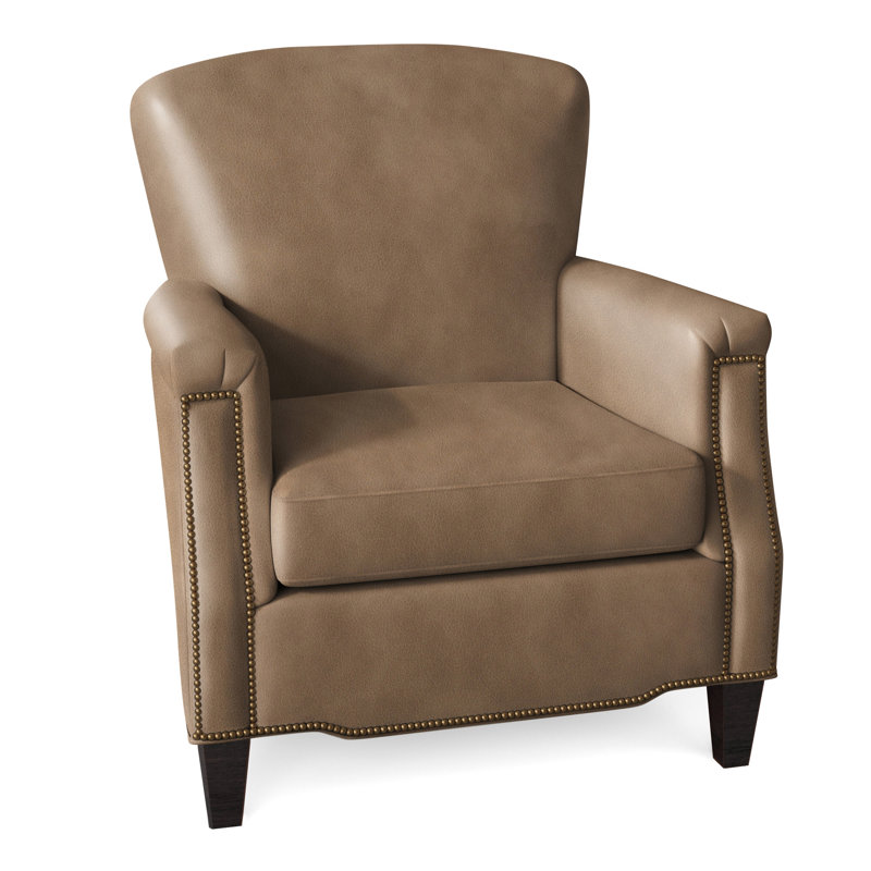 Vincent Armchair, Plantation, French Natural, Empyrean Mist Genuine Leather