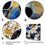 Motif abstrait avec textures bleues et dorées - impression-868516162-868516167