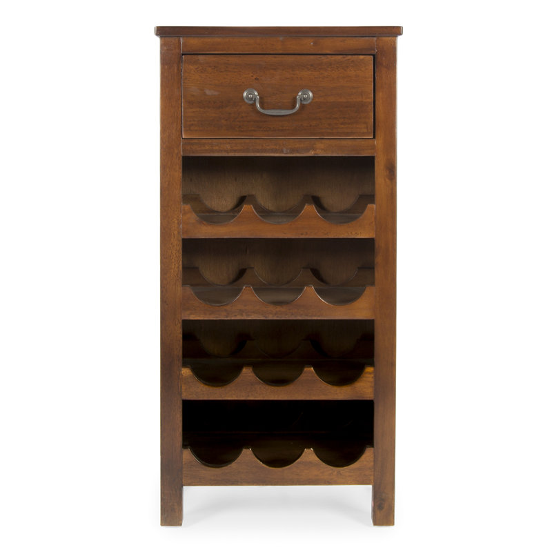 Bar avec rangement pour le vin Westby, Chêne foncé