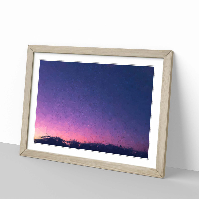 Moon over Iran in Abstract - Picture Frame Graphic Art Print, 48cm H x 65cm W x 2cm D, Oak Framed