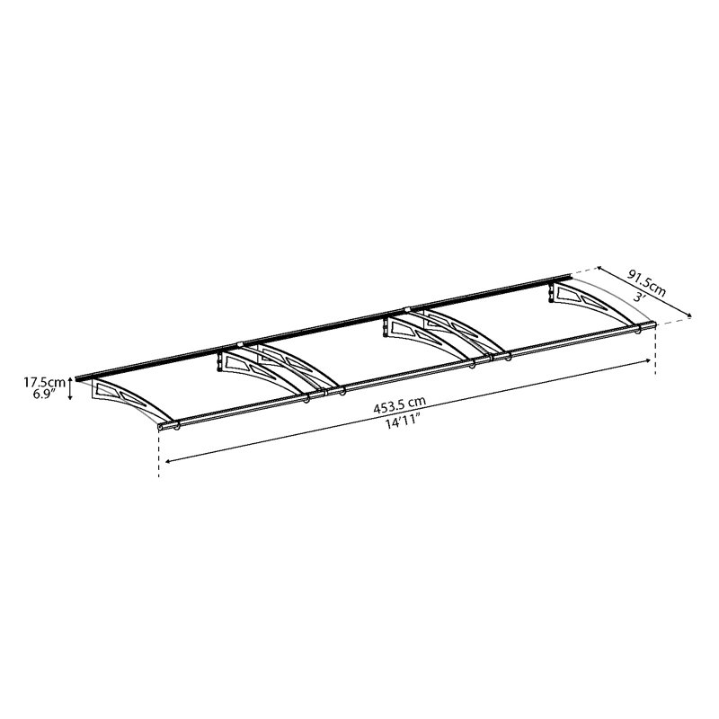 Aquila 4.5m W x 1m D Door Canopy
