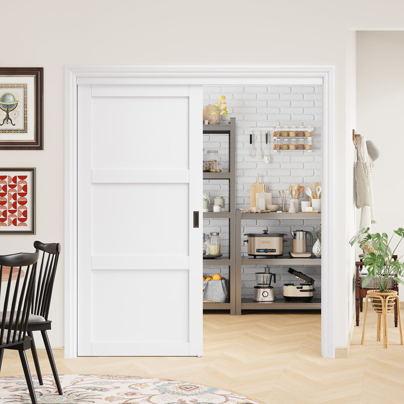 Portes de placard coulissantes pré-finies en bois manufacturé 80 po 3 pièces avec quincaillerie 80 po, 72 po x 80 po
