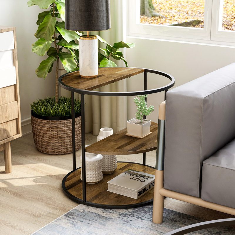 Table de bout avec tablette, Noir