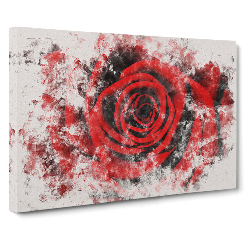 Red Rose Flower Vol.5 - Wrapped Canvas, 50cm H x 76cm W x 3cm D