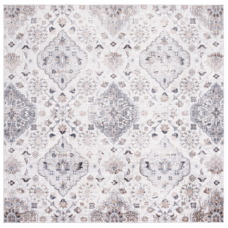 Shivan 100 Performance Floral Rug, Square 6'7"