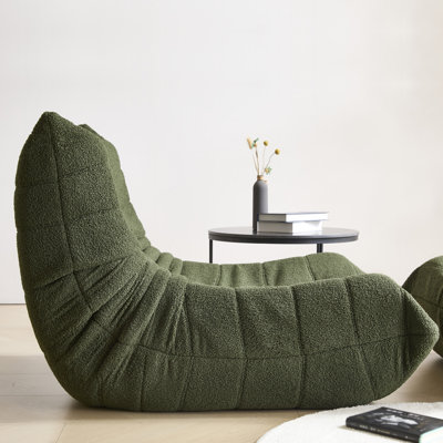 Teddy Fabric Standard Armless Bean Bag Chair & Lounger by Latitude Run