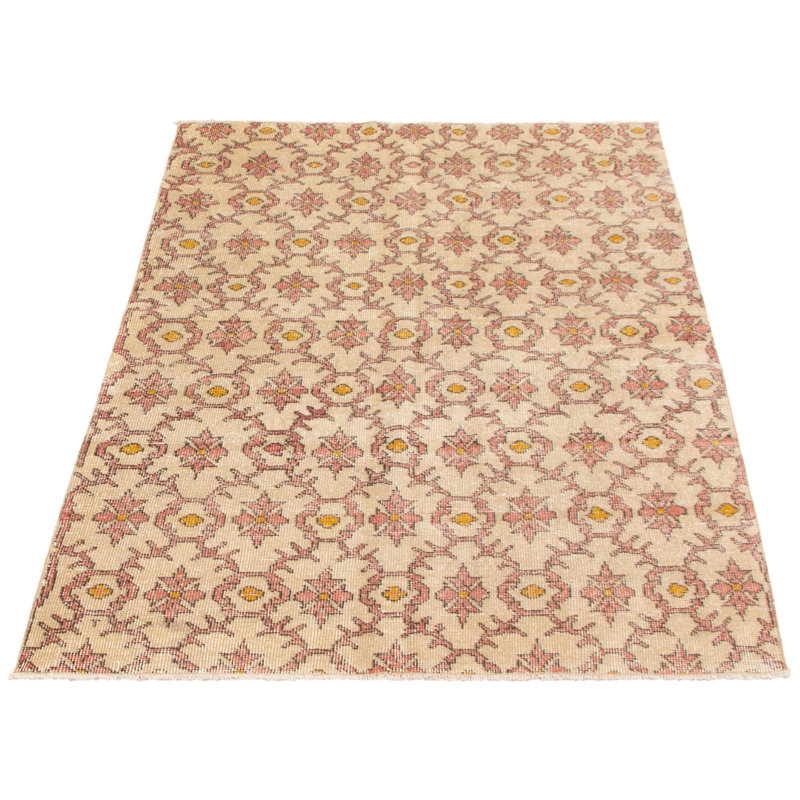 Tapis unique en laine noué à la main de style années 1990 de 4 pi 7 po x 6 pi 11 po Momodou