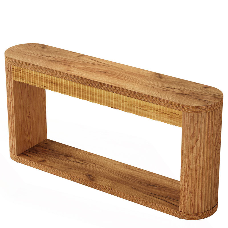 Narrow Fluted Console Table With Storage