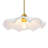 Modern Ceramic Pendant Light White Petal Shade - Gold Brass Adjustable Kitchen Island Hanging Lamp - 16 Inch Single Light E26 Base Compatible with Sloped Ceiling