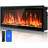 50"Recessed or Wall Mounted Electric Fireplace Heater, 12 Flame Colors, Google & Alexa Compatible, Logs & Crystals, Remote Control-1287477657