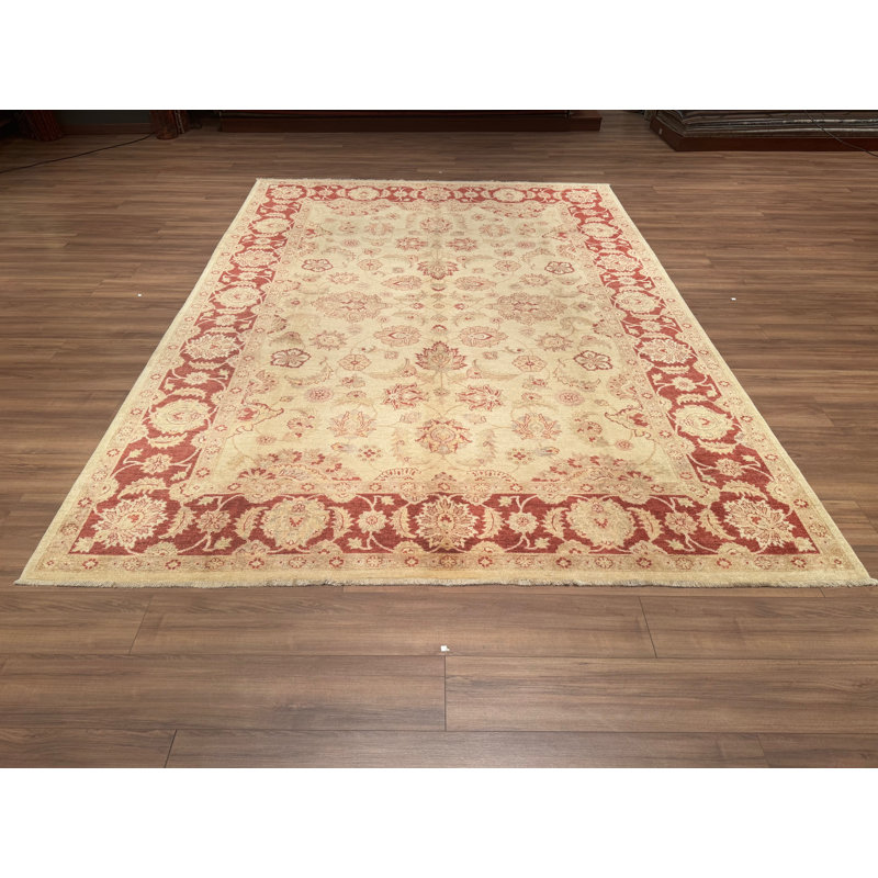 Tapis en laine et coton crème noué à la main Original Original
