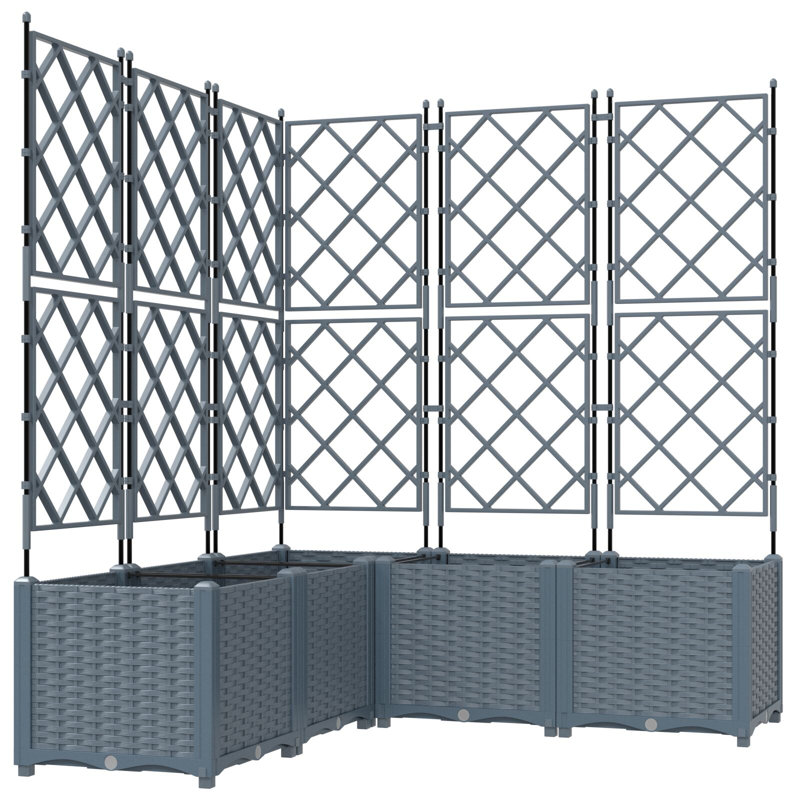 Garden Planter Steel Outdoor Container Modern Decor Terrace Stylish Pot, 143cm x 120cm x 120cm, Grey
