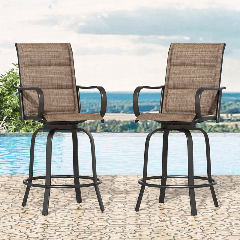 Ensemble de 2 tabourets de bar pivotants avec tissu textilène et design ergonomique