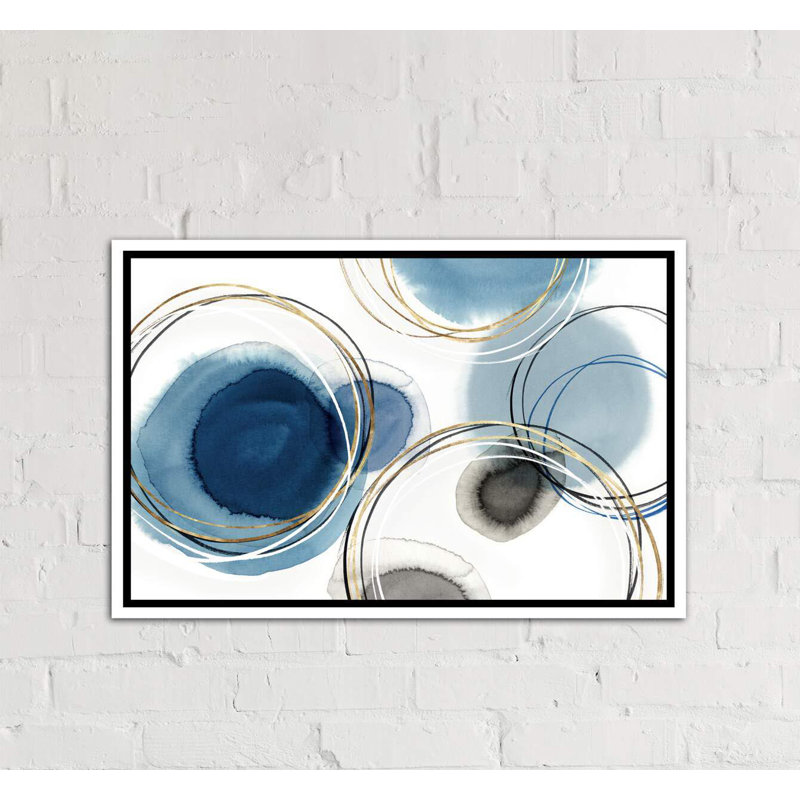 « infinity indigo i » par isabelle z-reproduction d’art, H 32 po x l 48 po x P 1,5 po, Toile blanche encadrée