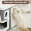 Cages à chat pour chats d'intérieur, lit-grotte couvert avec patin à griffes et boule pelucheuse, maisonnette pliable pour chat pour grands chats (gris, grand)