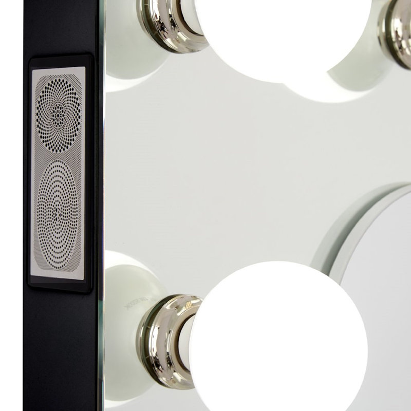 Hollywood Premiere Plus Vanity Mirror with 12 LED Bulbs 3X Magnifying Mirror with 2 USB Ports, Black