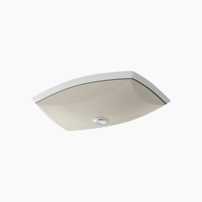 Kelston Ceramic Specialty Undermount Bathroom Sink with Overflow, Sandbar