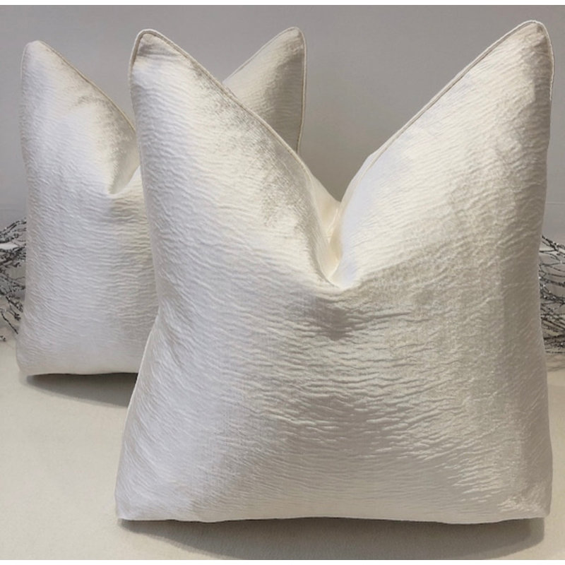 Abstract Square Cushion Cover, Ivory 