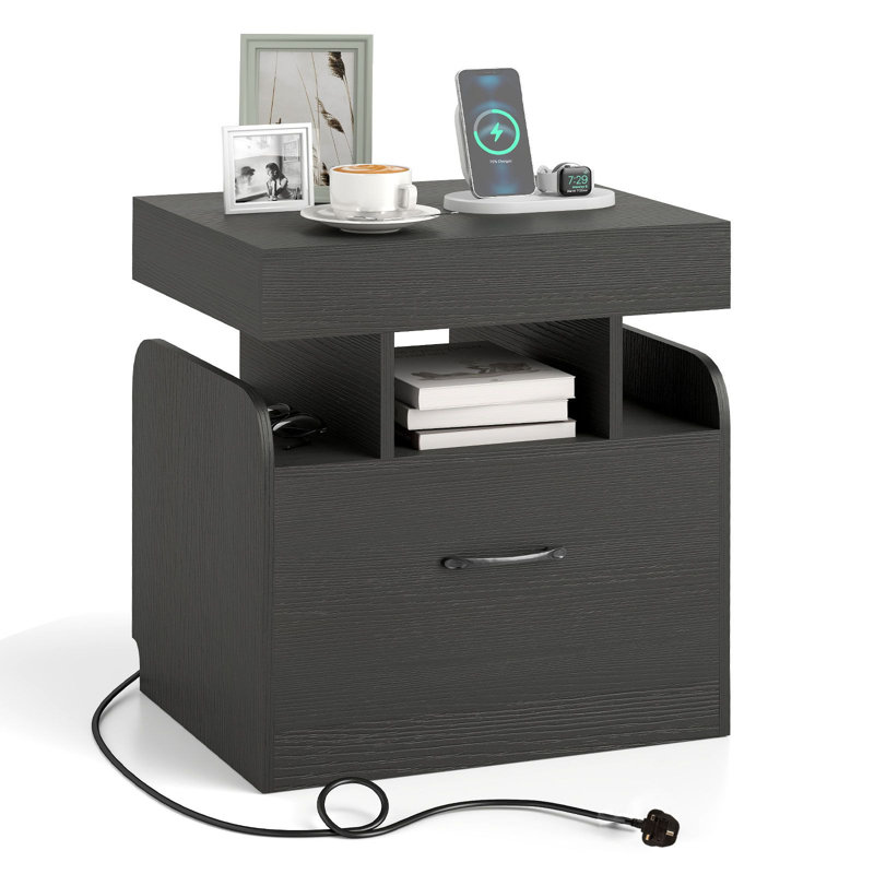 50cm W Manufactured Wood Bedside Table