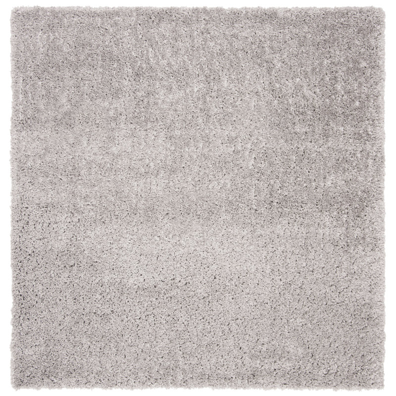 Tapis ivoire à poils longs Sador, Grey, Square 3'
