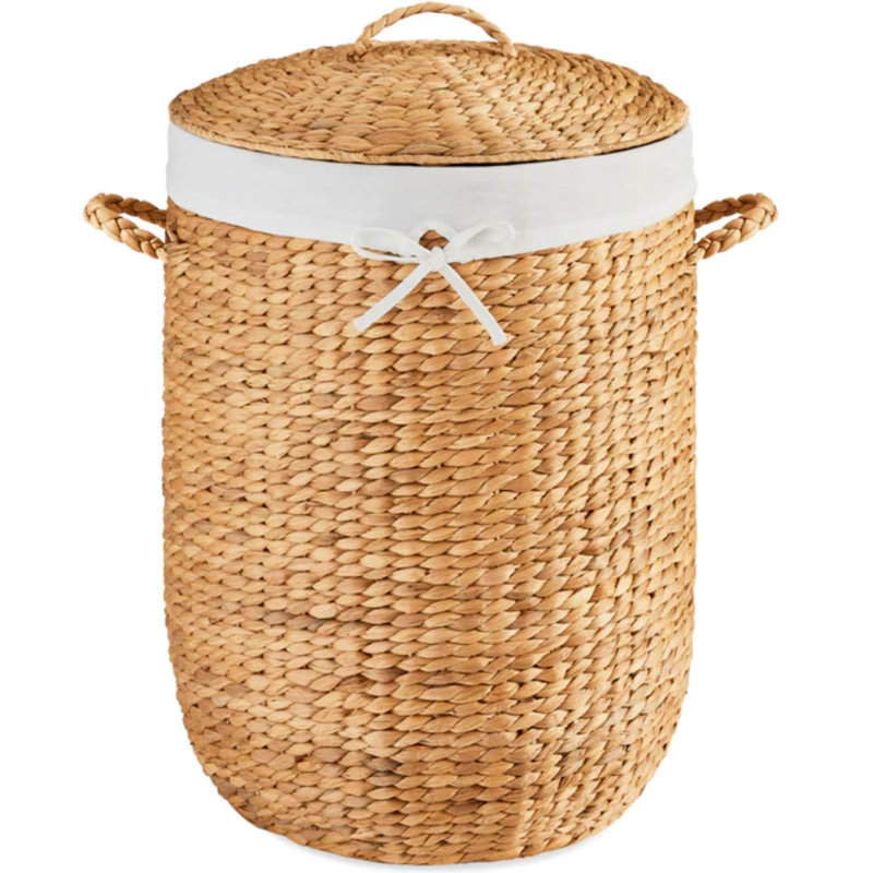 Round Laundry Hamper, Natural