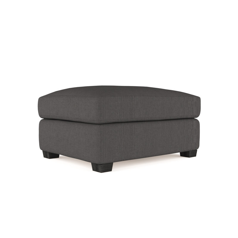 Repose-pieds Thompson, Lin graphite carré, Brun foncé