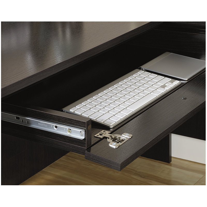 Oak Finish L-Shaped Executive Desk