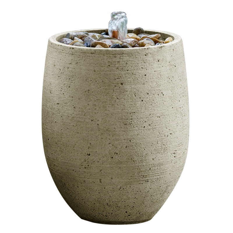 Fontaine en béton Yayla, H 16 po x l 12,25 po x P 12,25 po, Vert