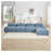 Blue Corduroy 4-Seat L-Shaped Modular Sectional Sofa with Chaise, No Assembly Required-334133324-334133325