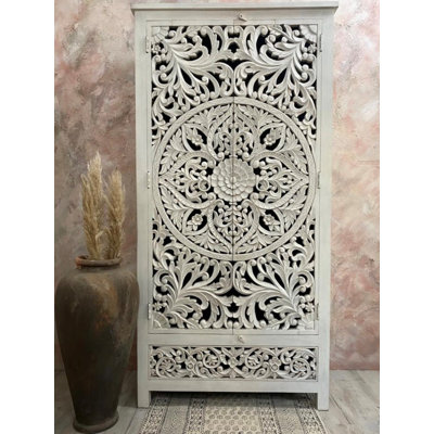 Ajwaa 2 Door Solid Wood Wardrobe