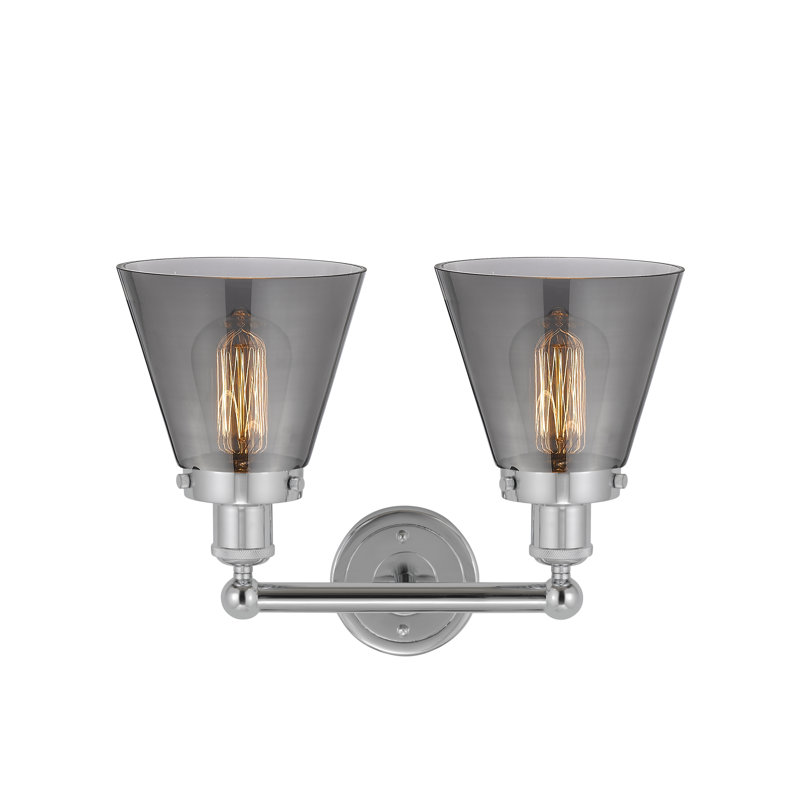 Éclairage pour meuble-lavabo à 2 lumières à intensité variable Cornville, gris, Chrome poli