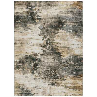 Machine Washable Indoor/Outdoor Chantille ACN2874 Abstract Rug