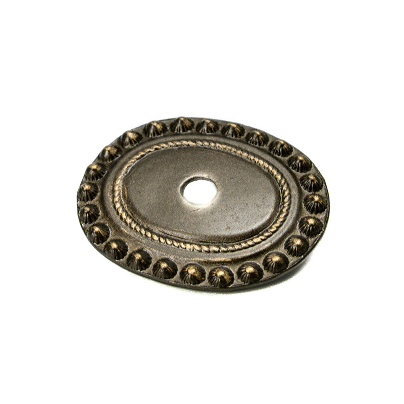 Petit écusson perlé en mercure doré, Laiton antique