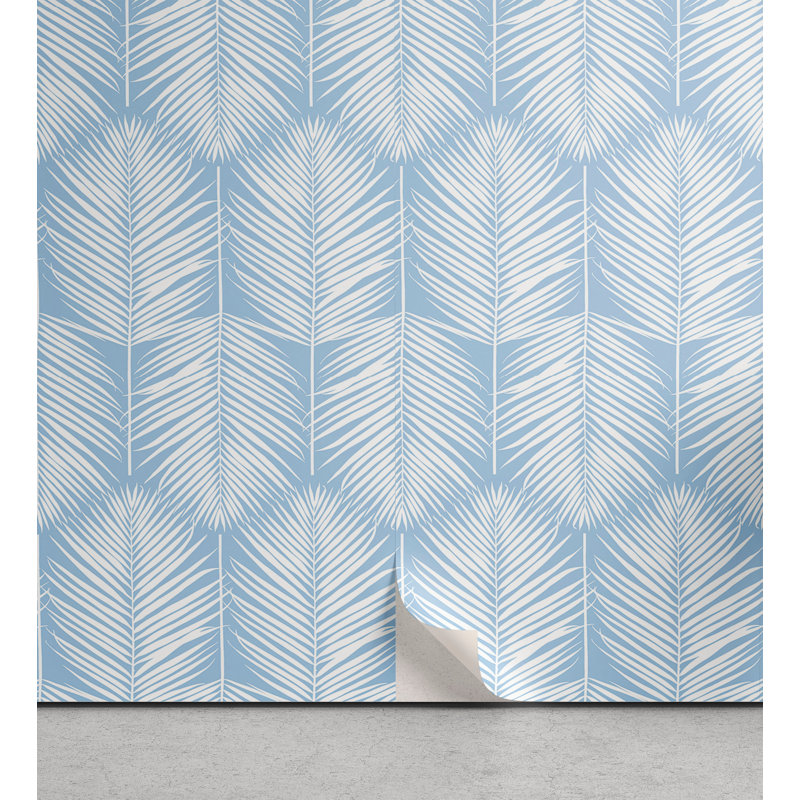 Rouleau de fleurs Anell, Bleu pâle / blanc, 13 po x 72 po