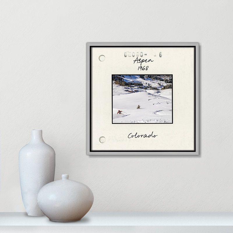 Aspen Print par CAD Designs, 13.5'' W x 13.5'' H, Framed Canvas, Silver Floater