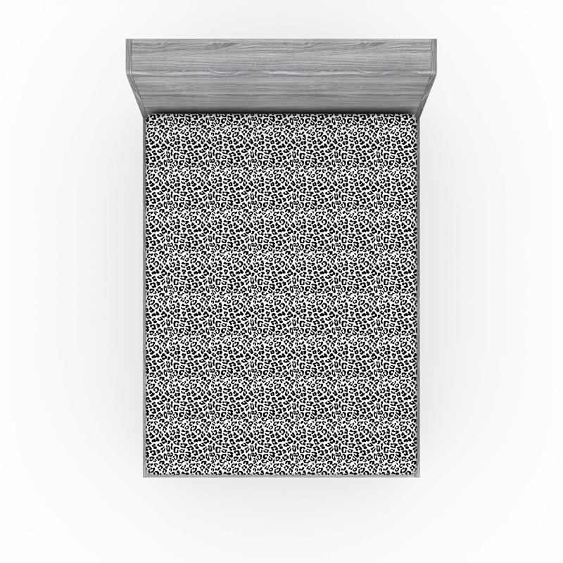 Ambesonne Fitted Sheet 2-Pack, Black/White Animal Print, Full Fitted Sheet