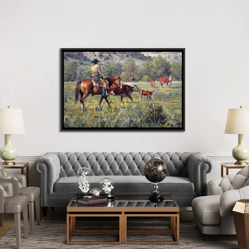« a darn good spring », impression sur toile, H 18 po x l 26 po x P 1,5 po, Toile avec cadre noir, Pas de tapis