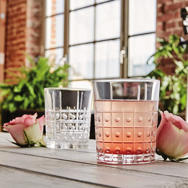 Este Clear Geometric Glass Whiskey Set, 13.25 Oz, Set of 4