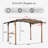 8.5 x 13 ft Heavy-Duty Outdoor Pergola with Bar Counter & Shelves, Arched PVC-coated polyester Canopy, Wood-Grain Steel Posts for Patio & Backyard