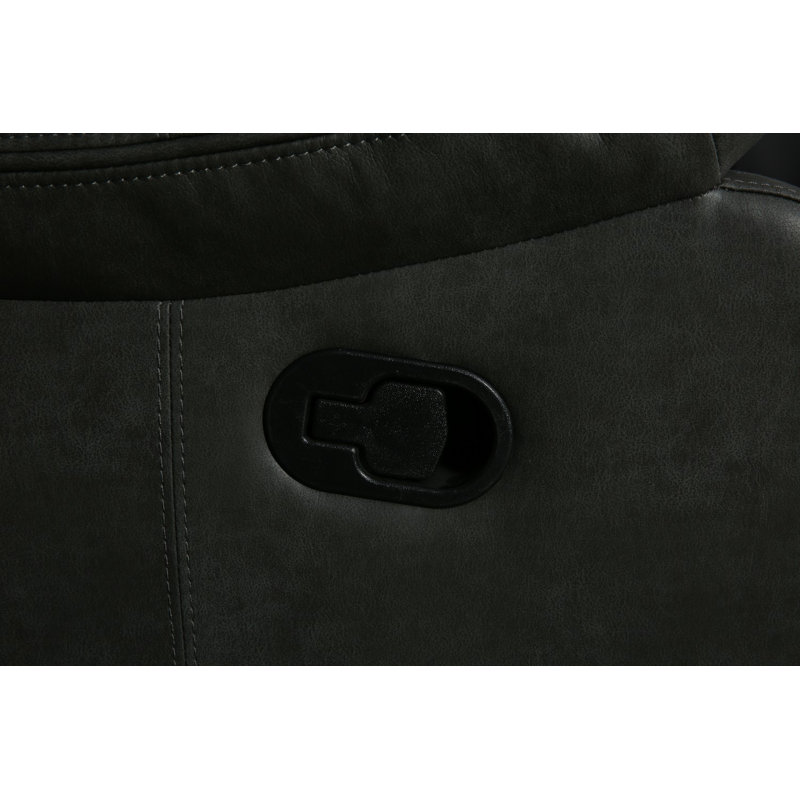 Apollonie 64'' Faux Leather Reclining Loveseat, Gray Faux Leather