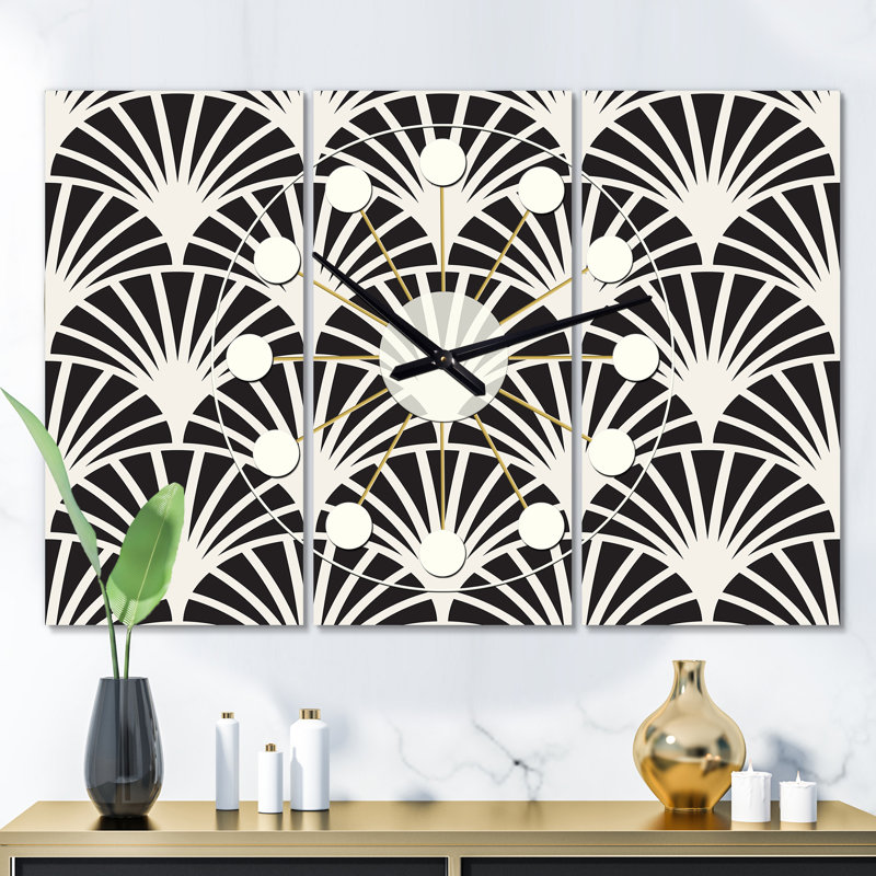 Très grande horloge murale art déco i Mid-Century