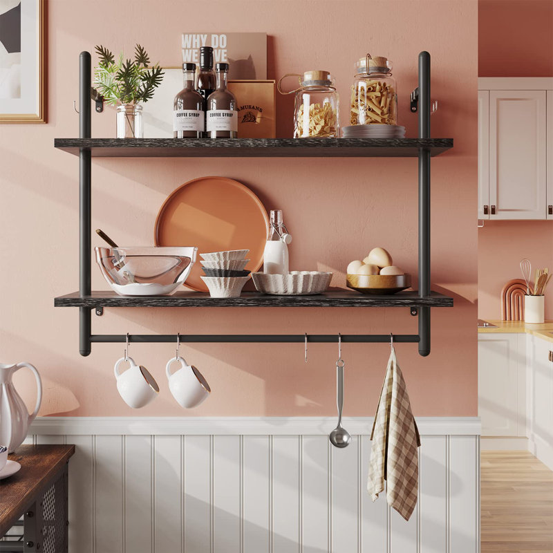 Aailyah Floating Shelf, Charcoal Black