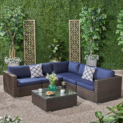 Roxann 5 - Person Modular Patio Conversation Set with Cushions
