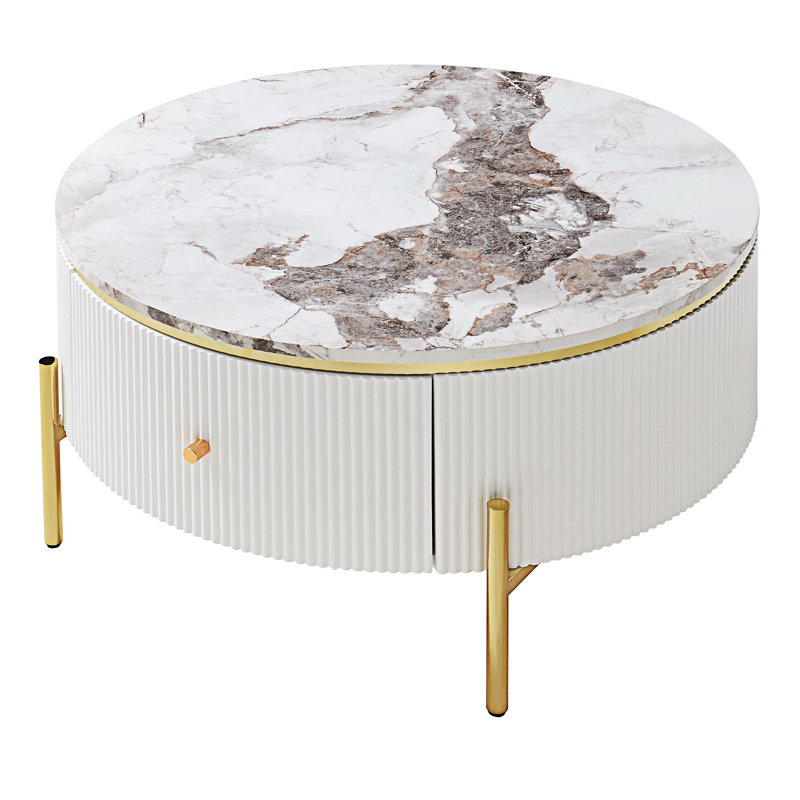 Round Coffee Table With Drawers