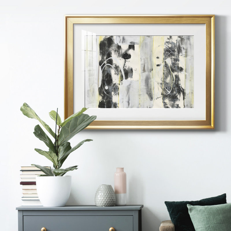 " Standing Tall I " Painting Print, Gold, 22.5" W  x 30.5" H  x  1" D, White